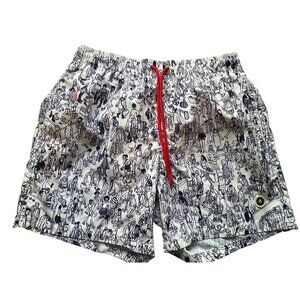 Where is Waldo Shorts Kid M White Preppy Game Retro Swim Modern Summer Resort